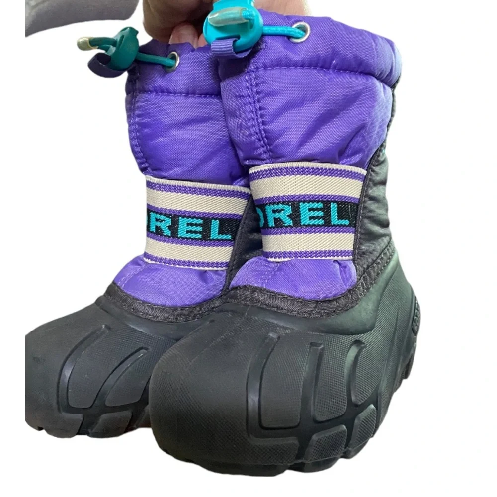 SNOW BOOTS SOREL Childrens Cub NC 1881-551 Purple Arrow/Shark size 7 Little Kids